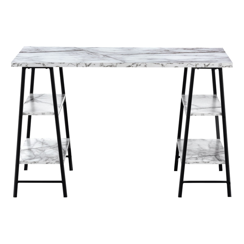 Computer Desk For Home Office, Laptop, Storage Shelves, Contemporary Versatile Placement - White