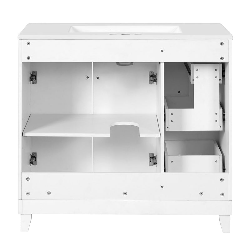 Bathroom Vanity With Sink, Soft Close Doors, Adjustable Shelves