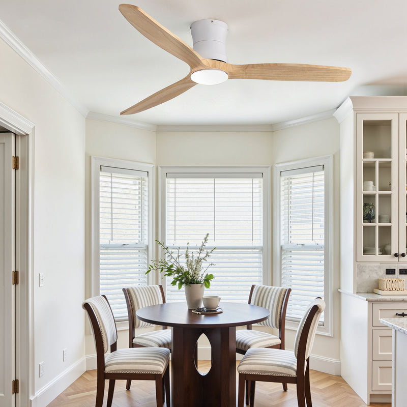 52" Ceiling Fan With Light, Dimmable DC Reversible Motor, 3 Blades