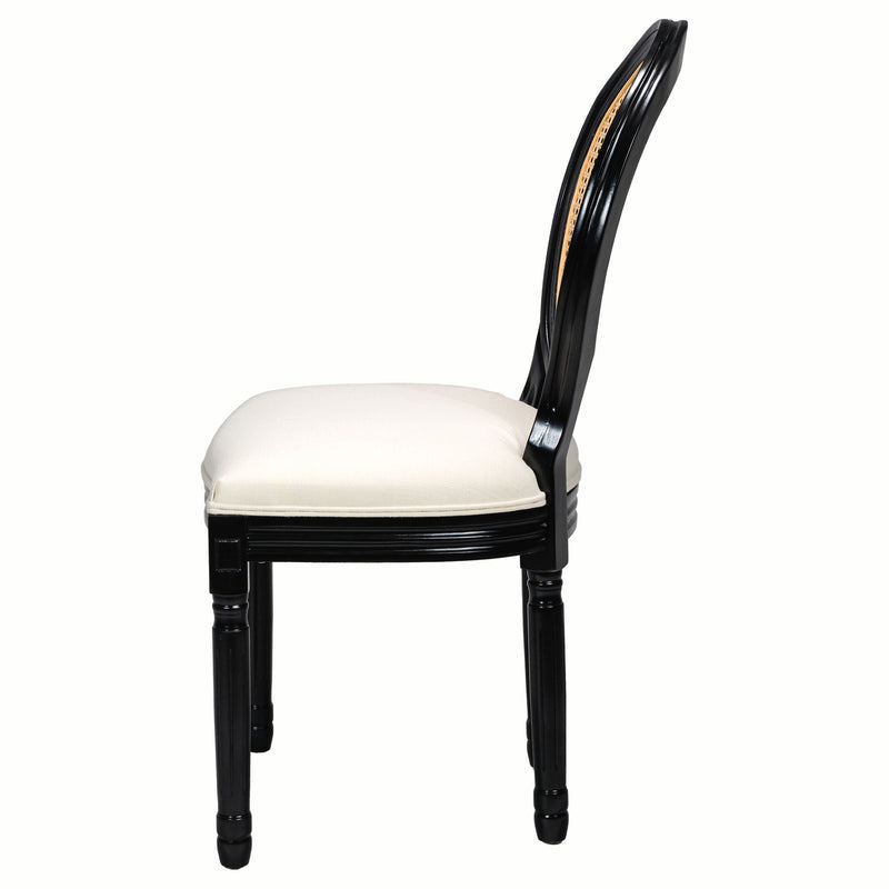 Dining Chairs, Upholstered With Round Back (Set of 2) - Black