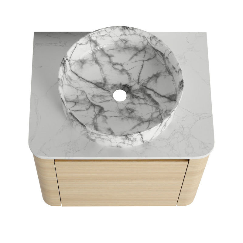Mounted Bathroom Vanity & Art Sink & 2 Soft Close Doors