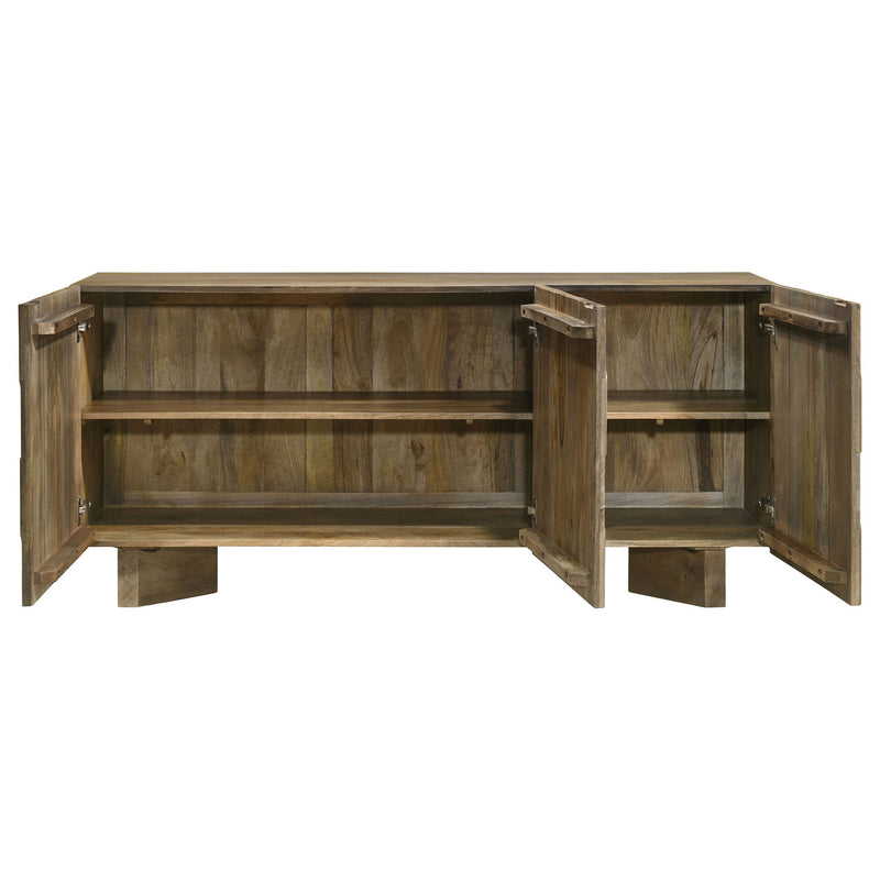 Roman - 3 Door Server With Chevron Design - Brown