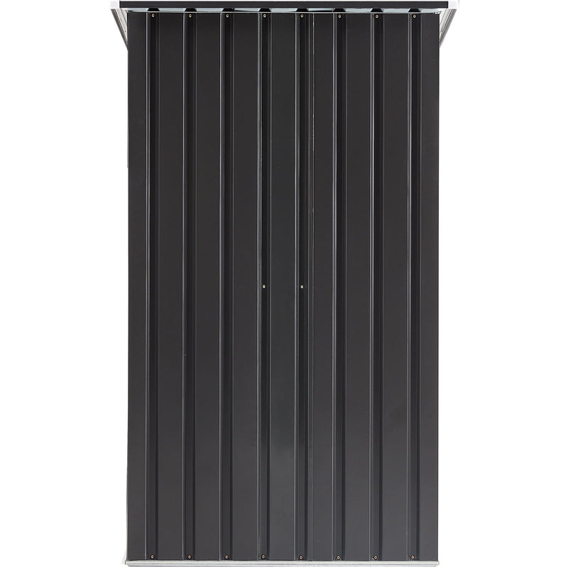 Outdoor Storage Shed, Metal Steel Garden Shed With Single Lockable Door, Small Shed Outdoor Steel Utility Tool Shed For Backyard Patio Garden Lawn - Dark Gray