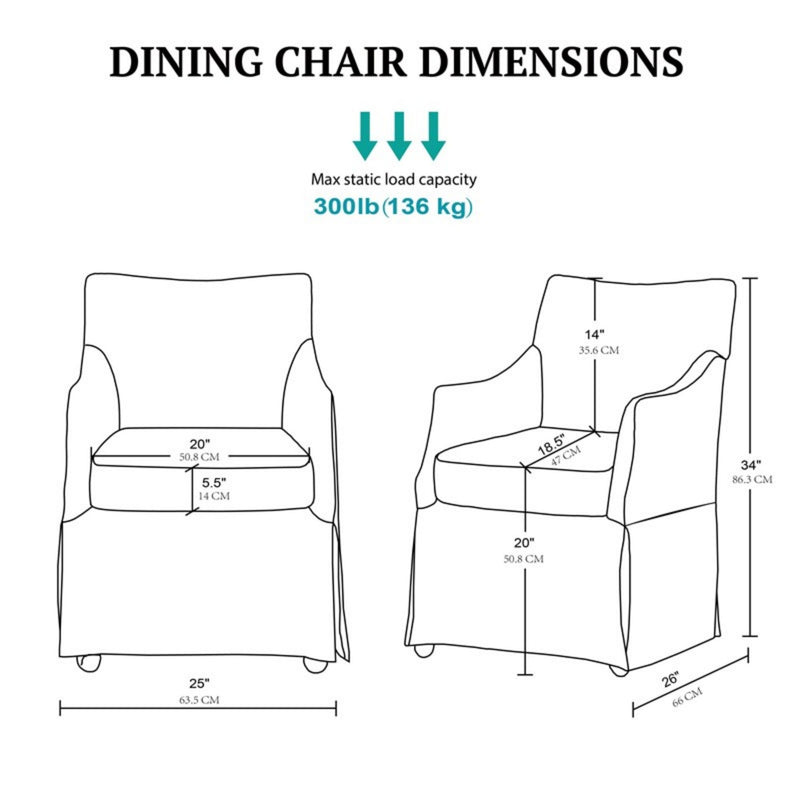 London - Upholstered Skirted Dining Arm Chair
