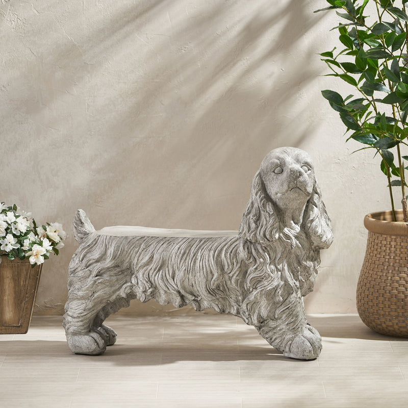 Cocker Spaniel Dog Statue - Gray