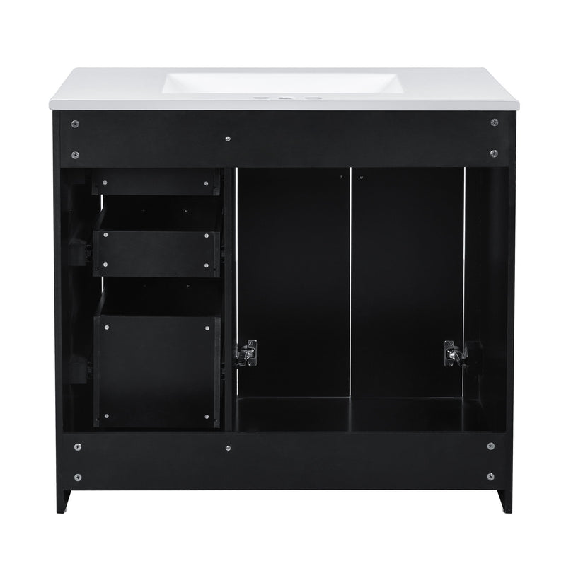 Bathroom Vanity With Sink Combo, Storage Cabinet, Freestanding Set With 3 Drawers & Soft Closing Doors