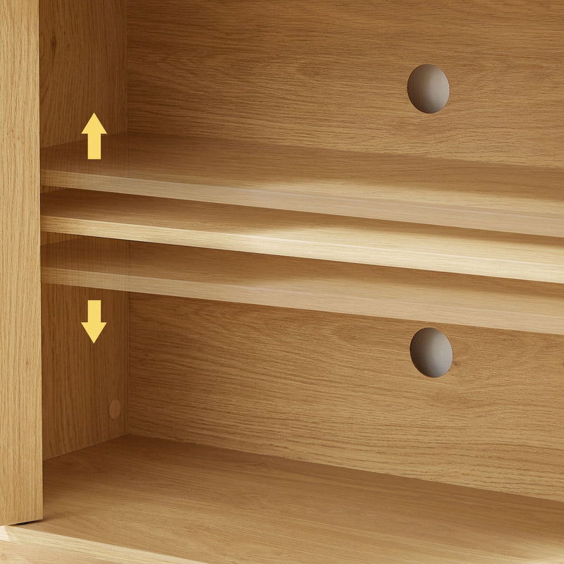 Modern Wavy TV Stand Rounded Sideboard With Storage Cabinet