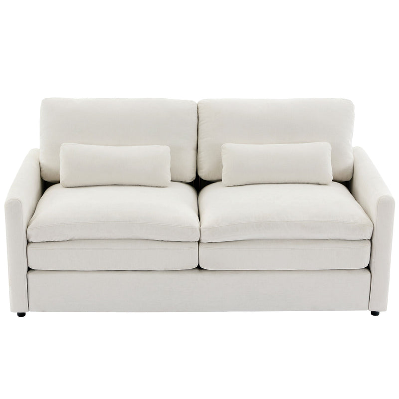 Cozy Upholstered Cushion Loveseat Sofa For Living Room