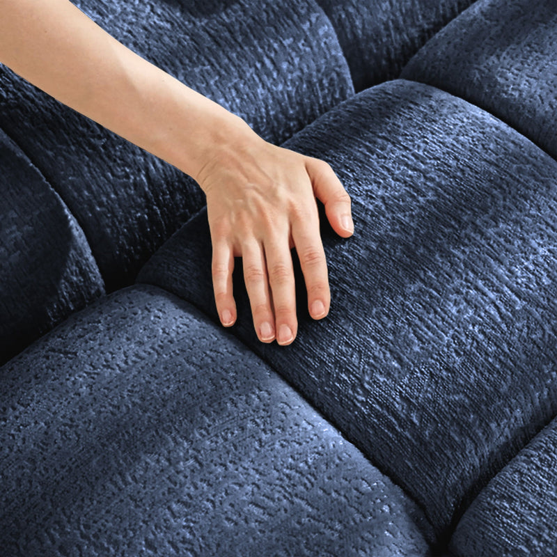 Sofa Set With Ottoman And Pillows, Textured, High Resilience Cushions