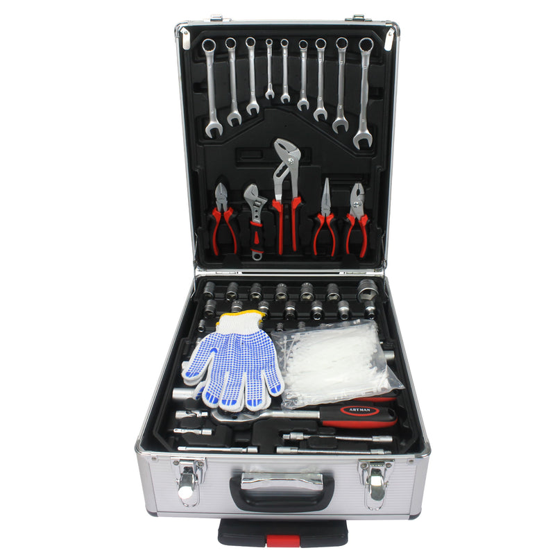 899 Piece Home Repair Tool Set With Rolling Plastic Toolbox, 4 Drawers, General Household Maintenance Kit