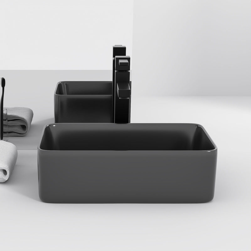 Modern European Design Ceramic Rectangular Vessel Bathroom Sink