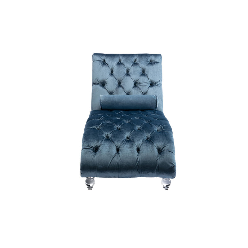 Chaise Lounge Indoor, Button Tufted Upholstered Chaise Lounge Chair With Pillow