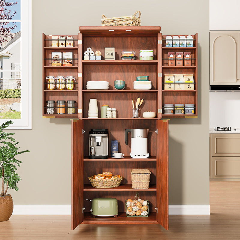 Kitchen Pantry Cabinet With 6 Doors