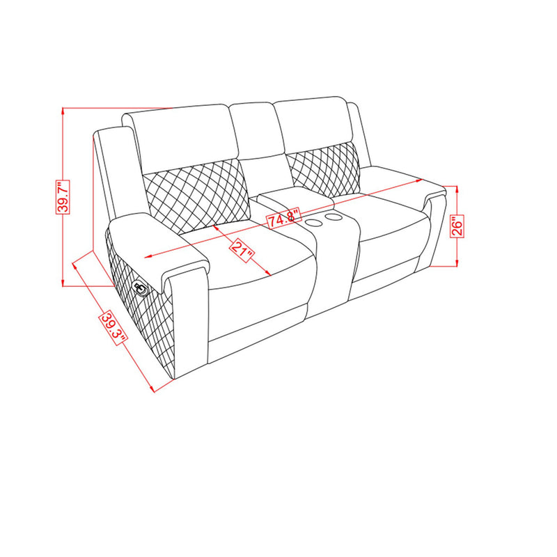 Alicia - Console Reclining Loveseat - Gray