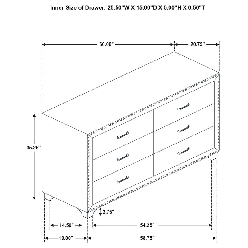 Kennedy - 6 Drawer Dresser