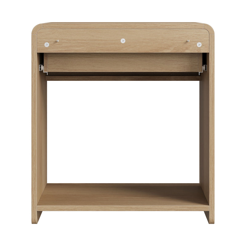 Bedside Table With Storage Drawers And Open Shelves (Set of 2) - Oak