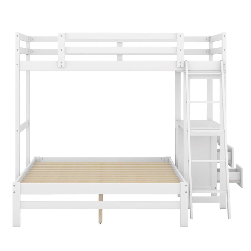 Bunk Bed With Built In Desk And 3 Drawers