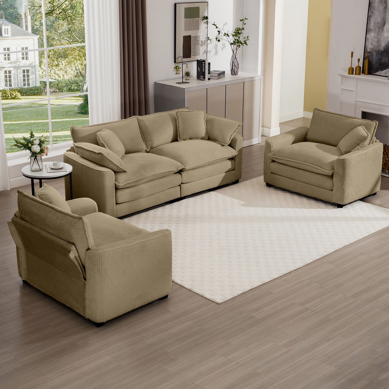 Elegant Oversized Sectional Sofa Set With Deep Seats And Flexible Layout