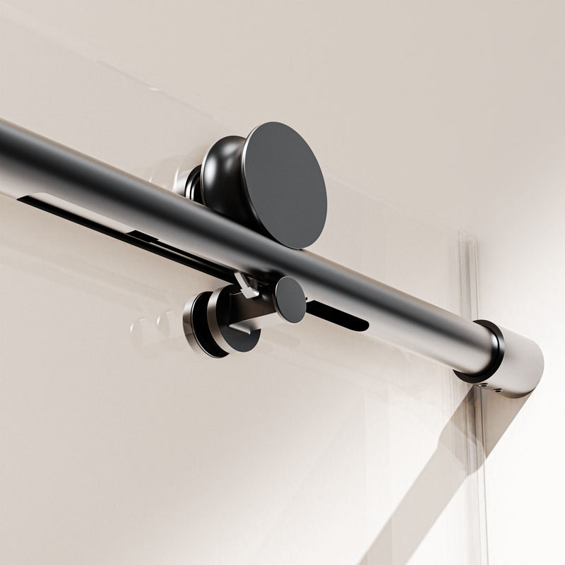 Frameless Single Sliding Soft Close Shower Doors, 5/16" Sgcc Tempered Glass