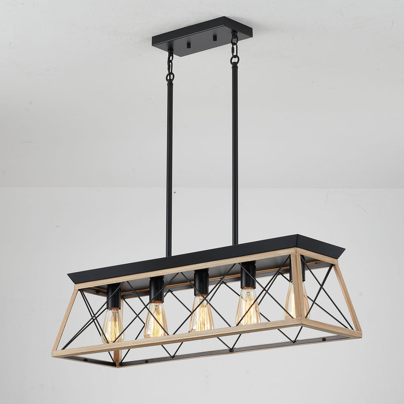 Chandelier Pendant Light For Dining Room Kitchen, 5 Light Fixture With Adjustable Height