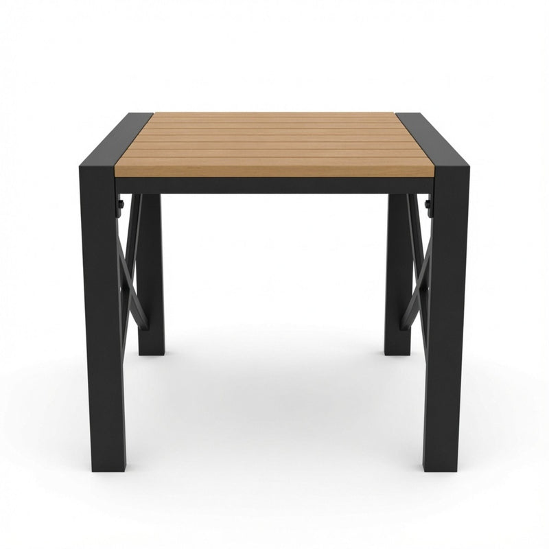 Square Outdoor Patio End Table - Black