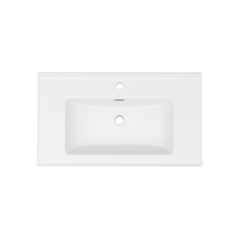 Modern Rectangular Vanity Top With Overflow For Bathroom