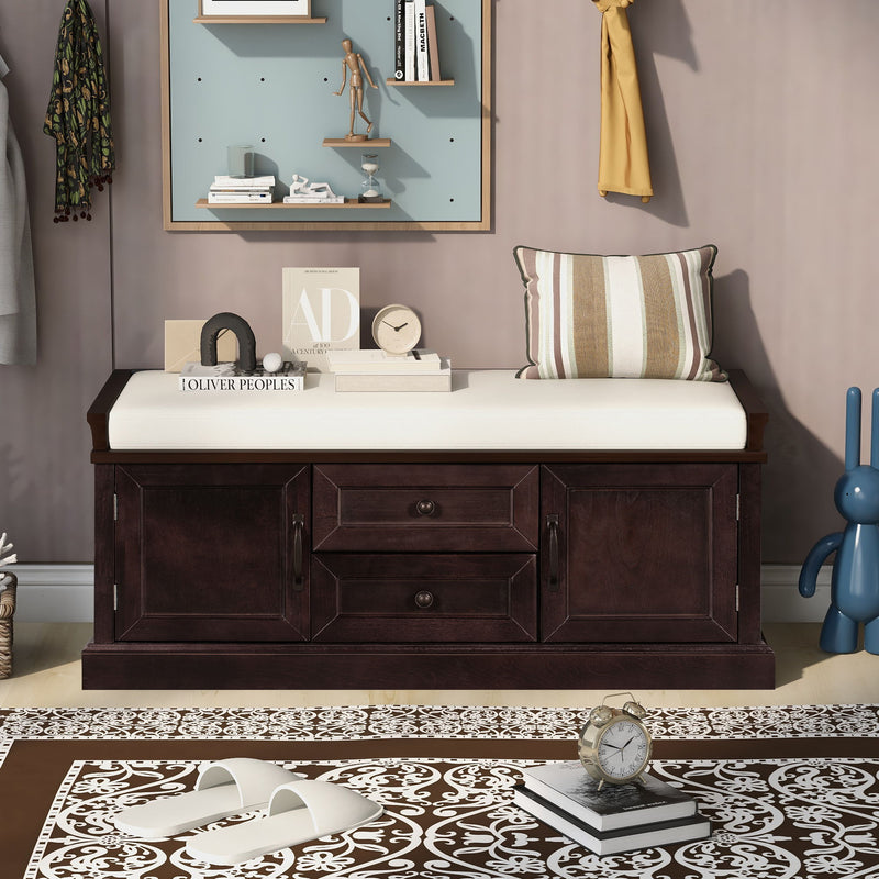 Hearth & Haven Daisy - Storage Bench With 2 Drawers And 2 Cabinets