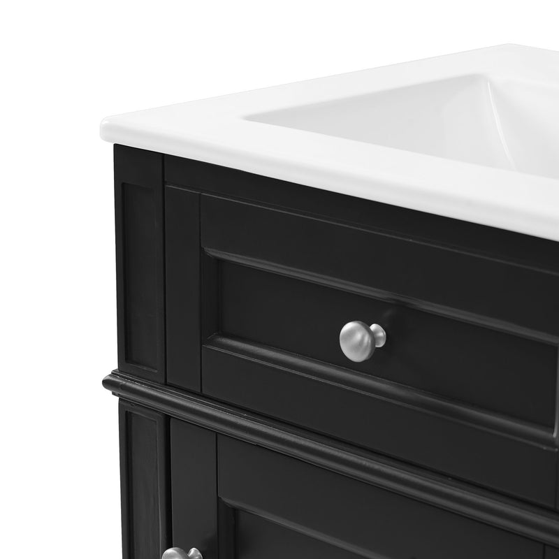 French Style Bathroom Vanity With Sink, Soft-Closing Door, Adjustable Shelf, Rectangular Design