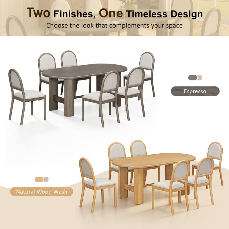 Oval Dining Table Set For 6 With 6 Upholstered Chairs