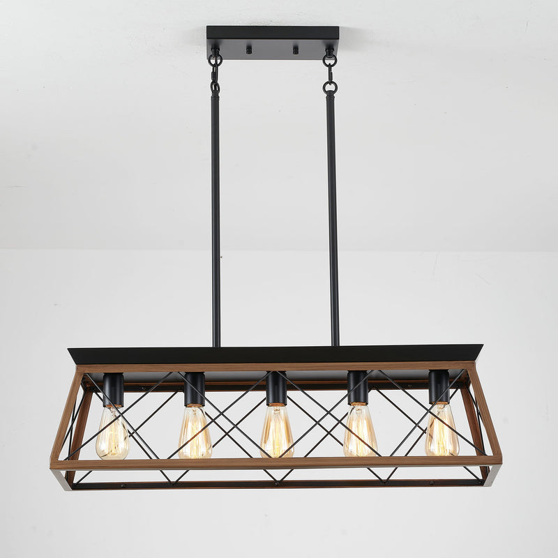 Chandelier Pendant Light For Dining Room Kitchen, 5 Light Fixture With Adjustable Height