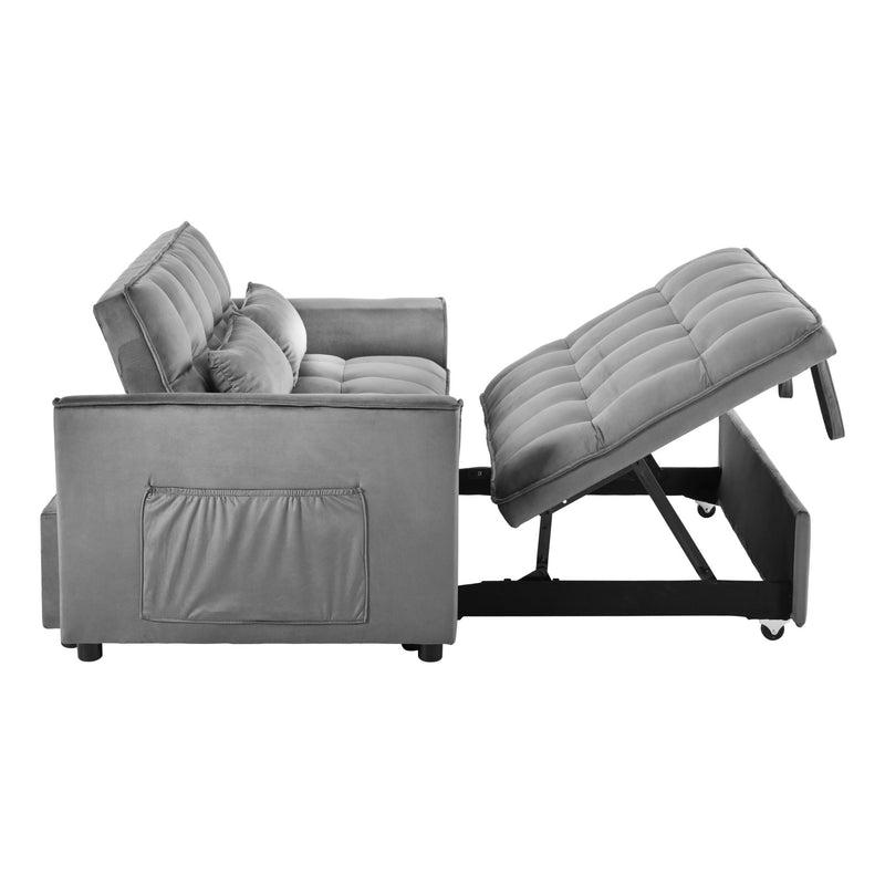 3 In 1 Pull Out Couch Convertible Sofa Bed With Reclining Backrest