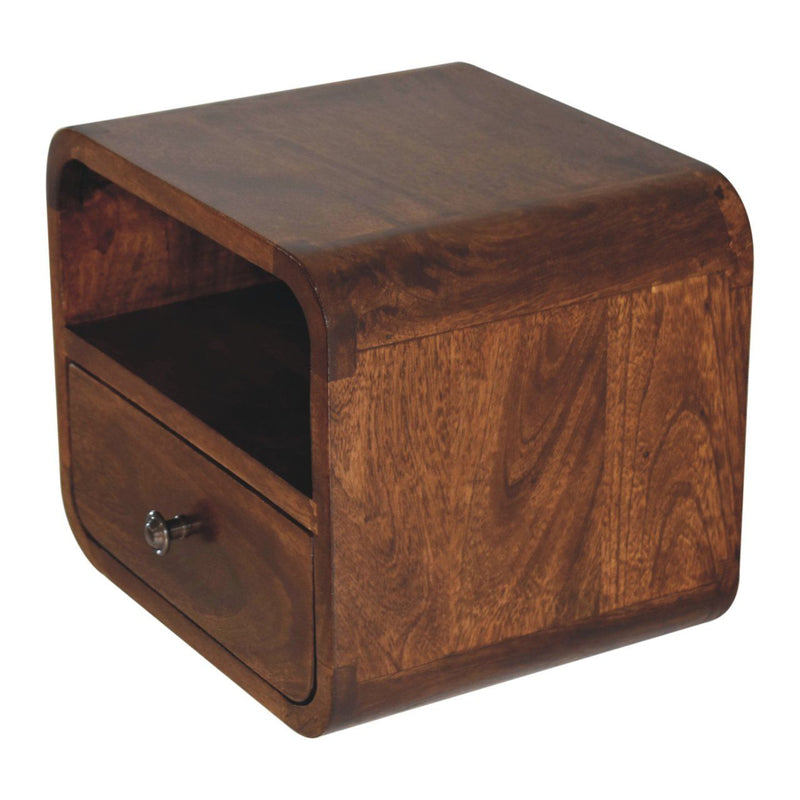 Curved Upper Slot Floating Nightstand