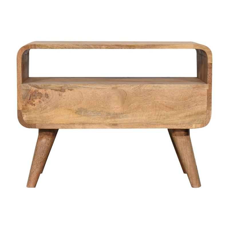 Mini Curved Media Unit - Oak