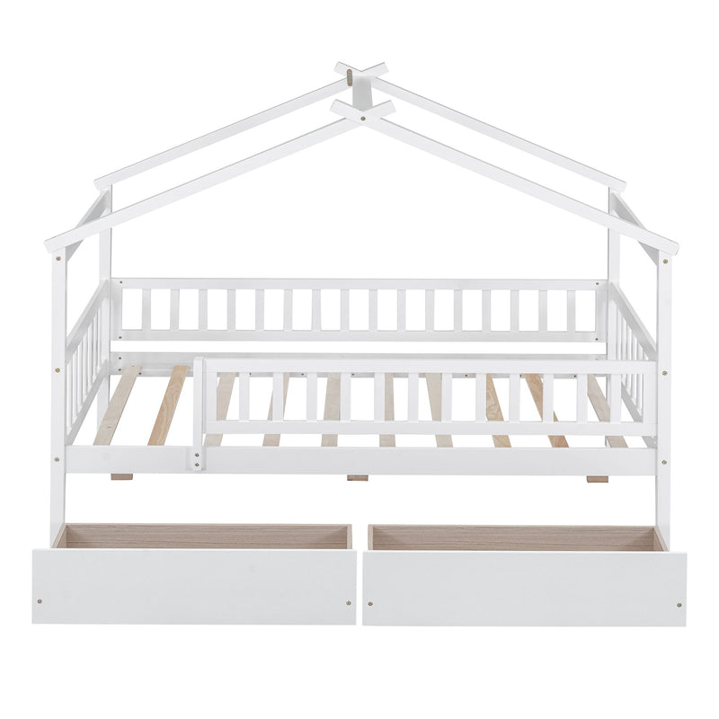 House Bed With 2 Drawers