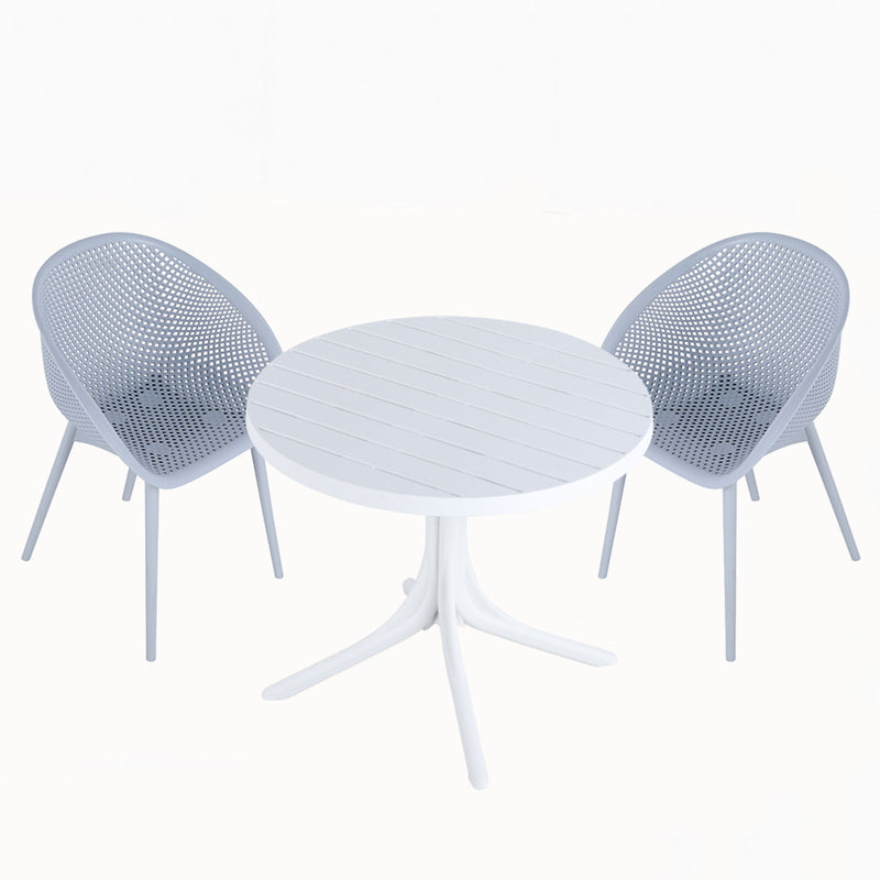 Modern Lounge Chair Set With Round Table