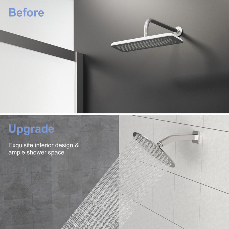 Elegant 6" Shower Arm With Flange, Stainless Steel Construction For Rain Shower Heads
