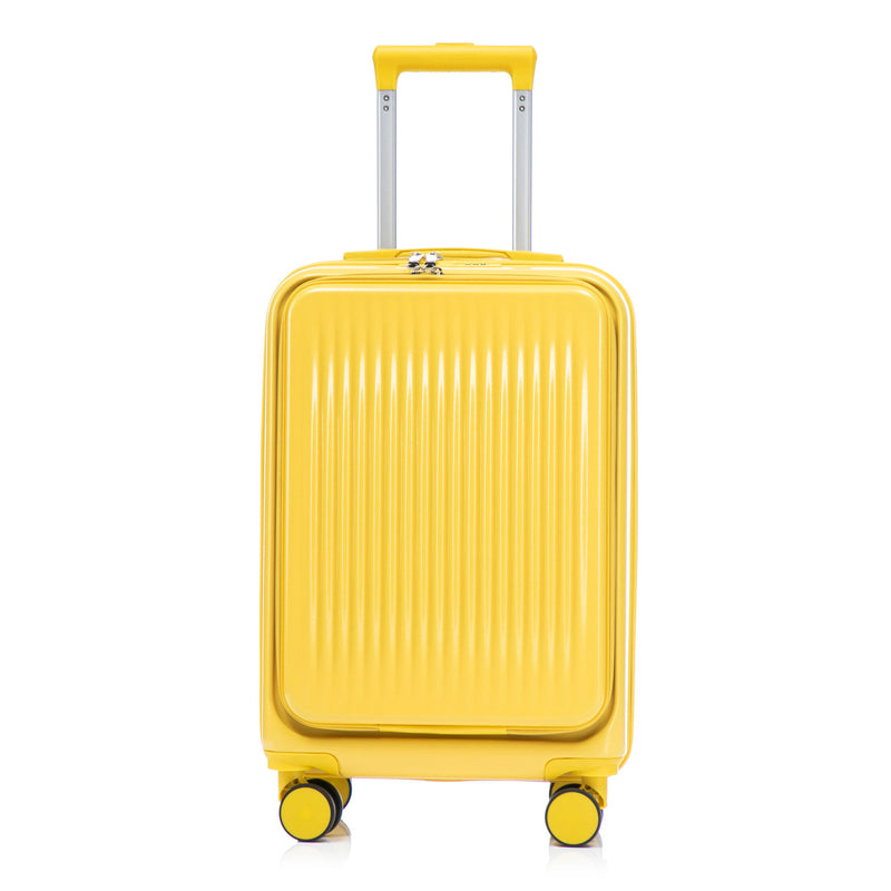 Luggage Set With Cosmetic Case, Combination Lock, Front Opening Design