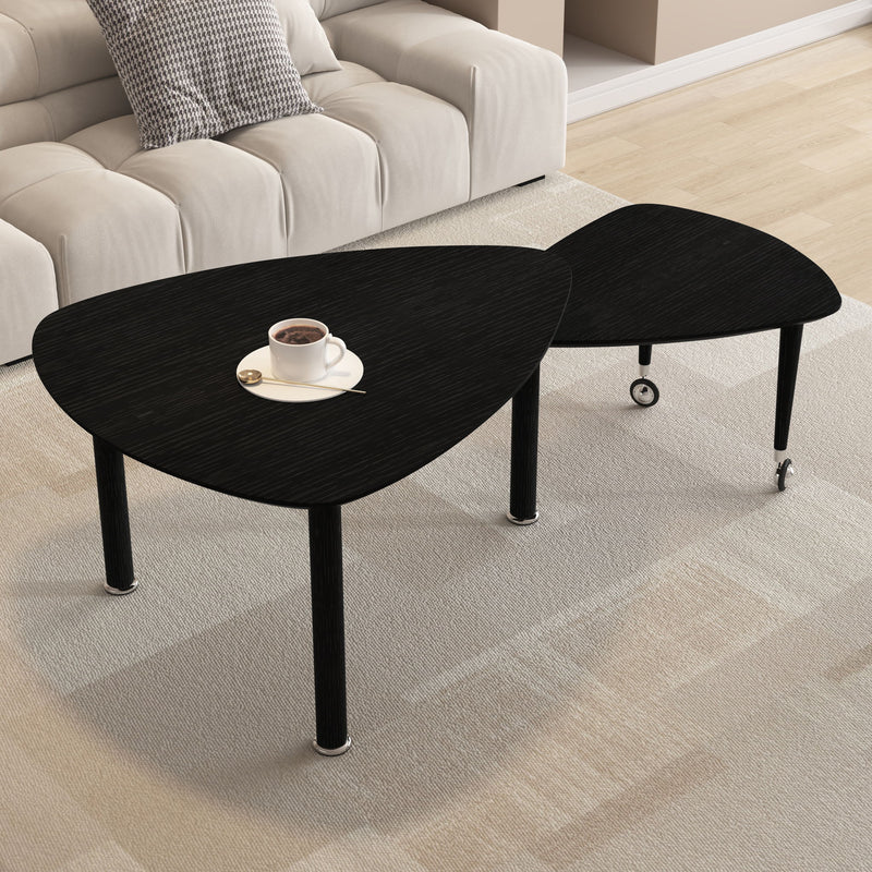 360 Degree Rotatable Coffee Table With Solid Legs