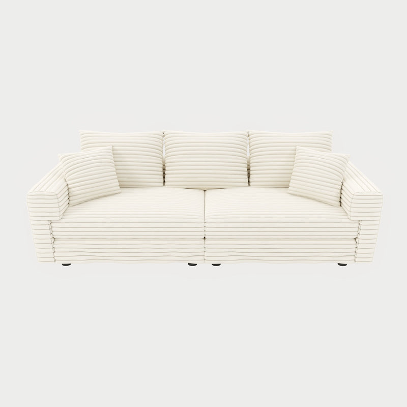 4 Seat Sofa, Modern Comfy Upholstered Sofa Cloud Couch, Deep Seat Couches With Soft Pillows