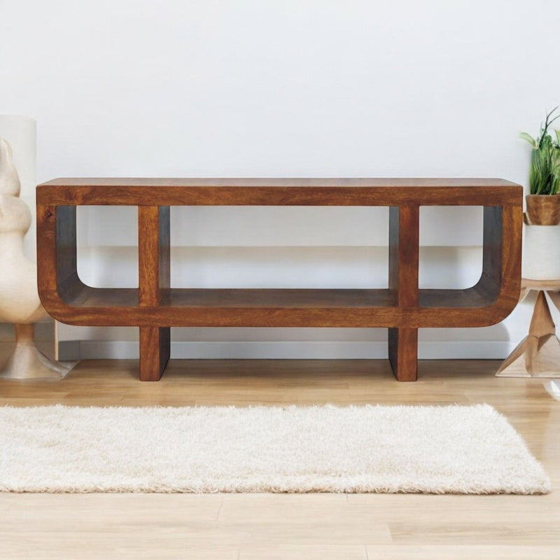 Orion - Curved Media Unit - Brown