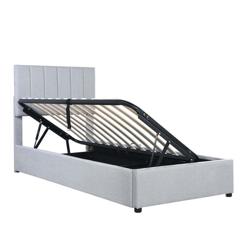 Upholstered Platform Bed With A Hydraulic Storage System