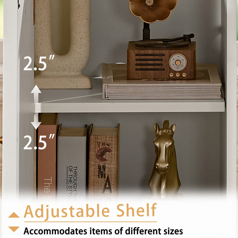 Floor Cabinet With Adjustable Shelf, Storage For Entryway