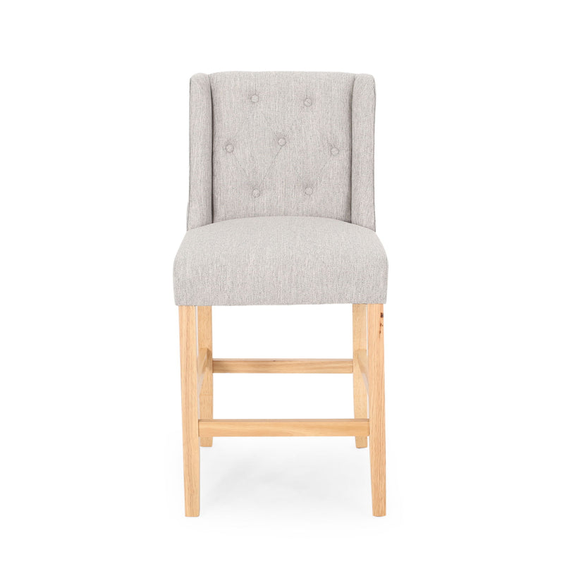 Vienna - Contemporary Fabric Tufted & Wingback Counter Stools (Set of 2)