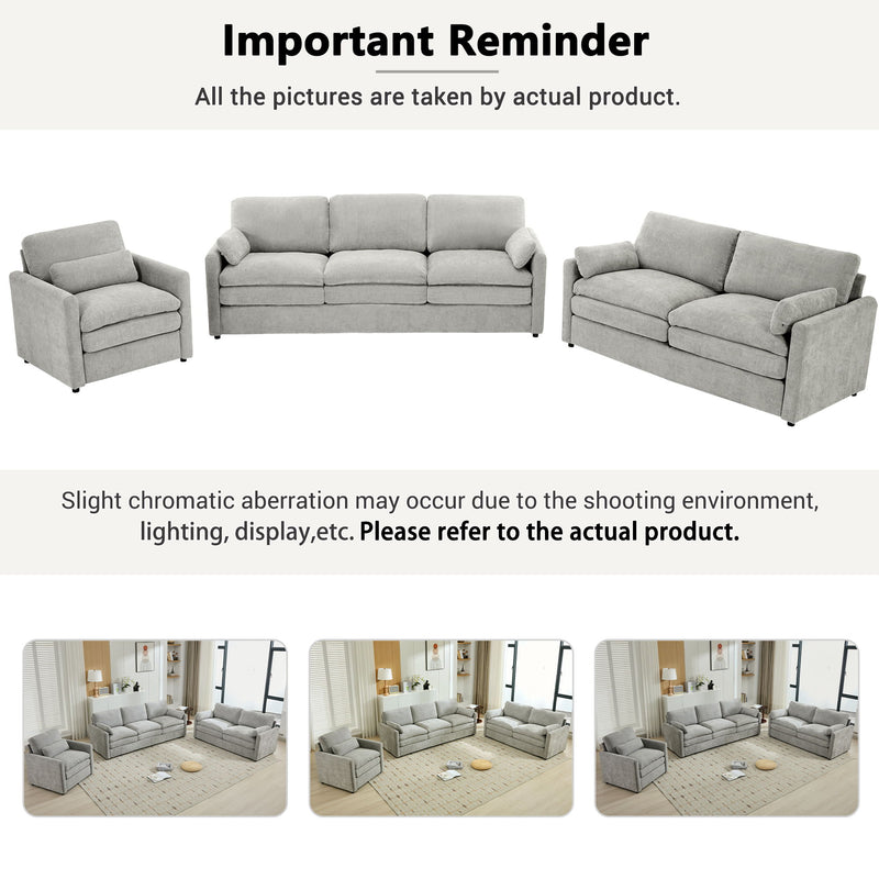Cozy Upholstered Sofa Set For Living Room