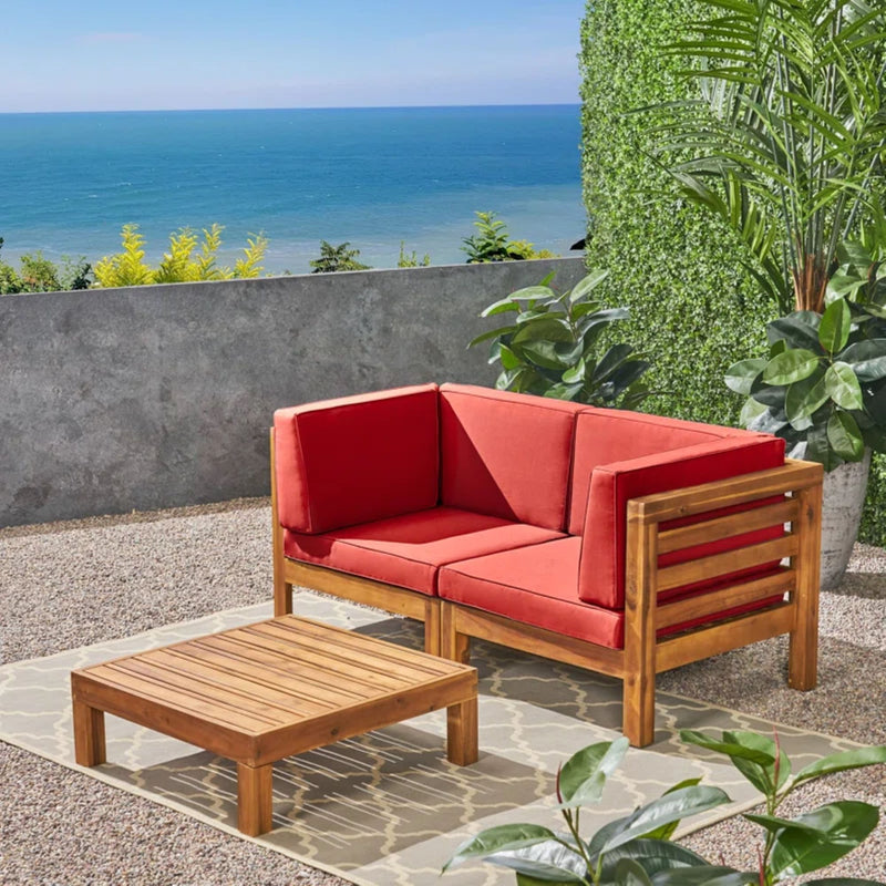 Oana - 3 Piece Love Seat Set With Coffee Table