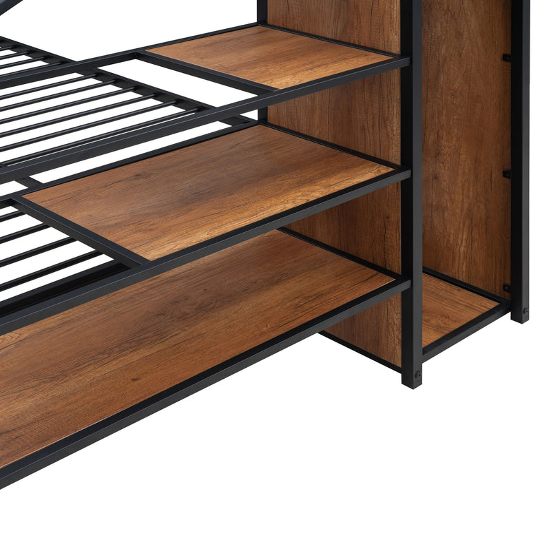 Bunk Bed With Lateral Storage Ladder And Wardrobe