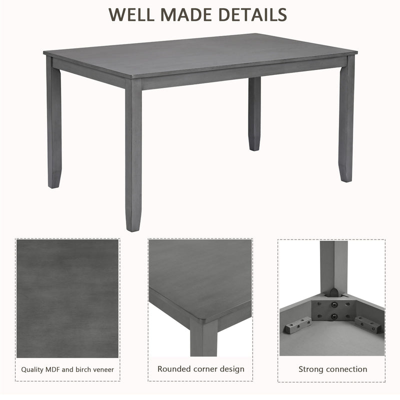 Kitchen Dining Set, Rectangular Dining Table & Upholstered Chairs