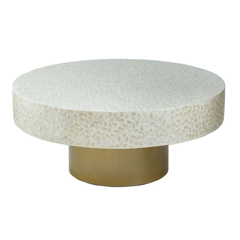 Unique Capiz Coffee Table & Pedestal Base