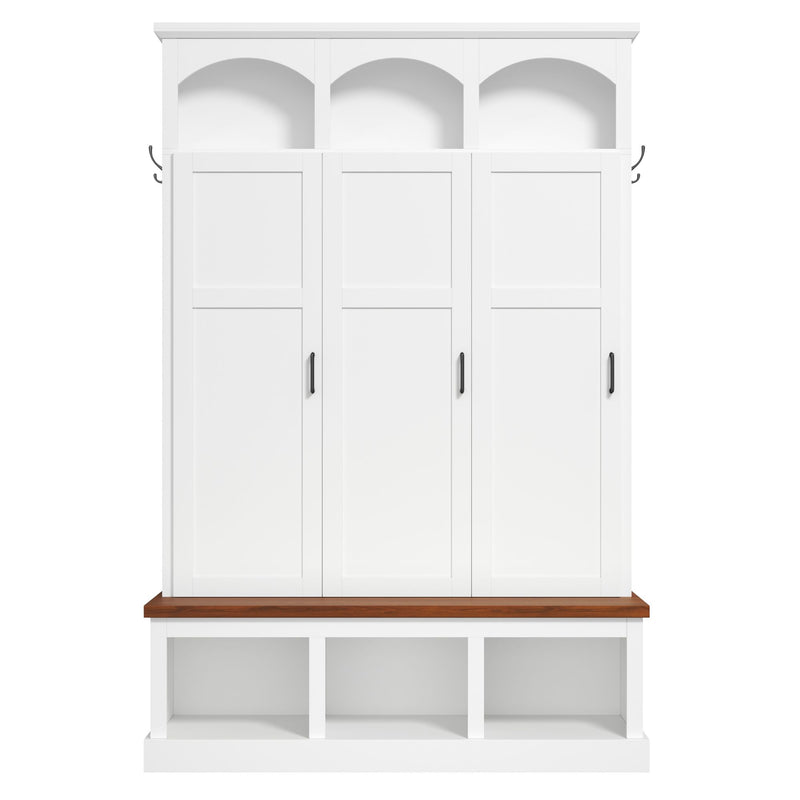 Classic Arched Design Hall Tree With 3 Hidden Storage