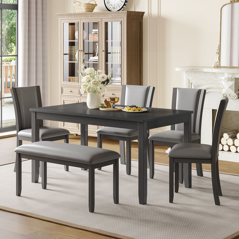 Dining Table Set With Upholstered Chairs, Rectangular Dining Table Set